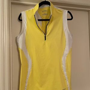 Yellow and white cute golf shirt.